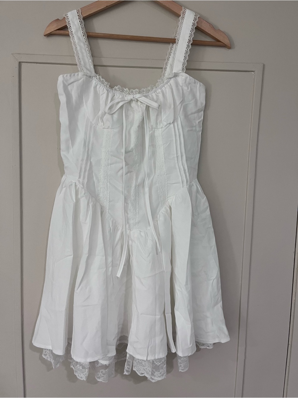 White Lace-Trim Sundress